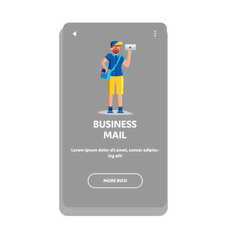 Business Mail Letter Delivered Postman Vectorのイラスト素材