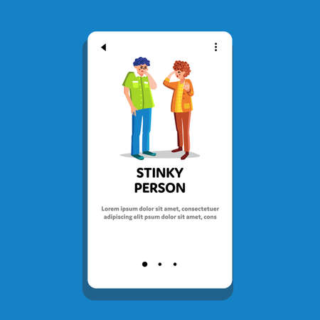 Stinky Person And People Pinching Nose Vectorのイラスト素材