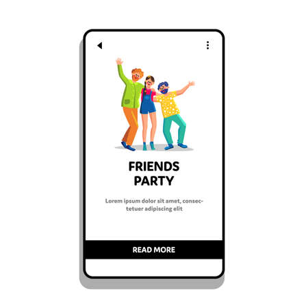 Friends Party Man And Woman Joy And Dancing Vectorのイラスト素材