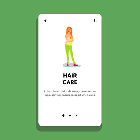 Hair Care And Hairstyle Beauty Salon Girl Vectorのイラスト素材