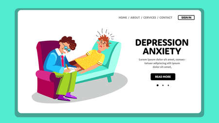 Depression Anxiety Treat Psychiatry Therapy Vectorのイラスト素材