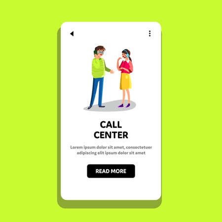 Call Center Assistance Or Consultation Vectorのイラスト素材