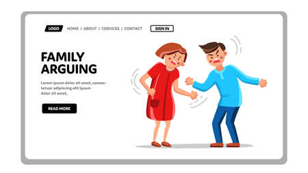 Family Arguing Husband And Wife Screaming Vectorのイラスト素材