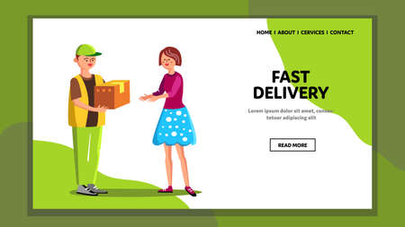 Fast Delivery Cardboard Box For Customer Vectorのイラスト素材