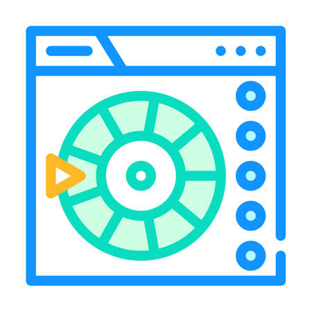 online wheel of fortune color icon vector illustrationのイラスト素材