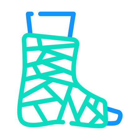 bandaged ankle color icon vector isolated illustrationのイラスト素材