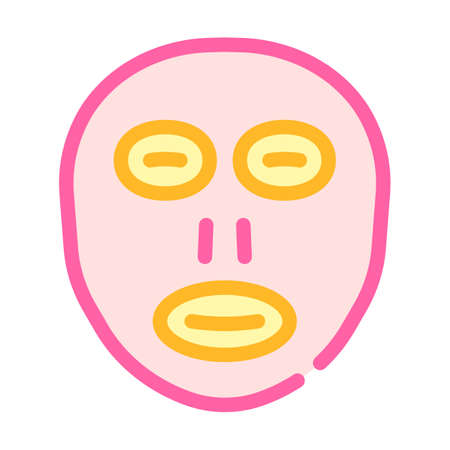 facial sunscreen mask color icon vector illustrationのイラスト素材