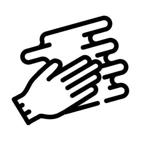 hand spreading cream line icon vector illustrationのイラスト素材