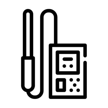 electromagnetic field detector measuring equipment line icon vector illustrationのイラスト素材