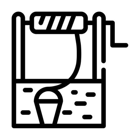 water well line icon vector isolated illustrationのイラスト素材