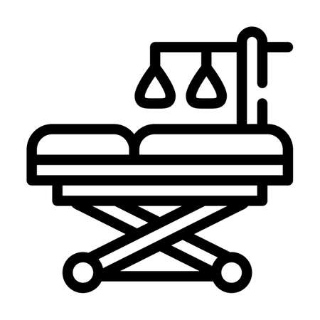 stretcher medical tool for patient transportation line icon vector illustrationのイラスト素材