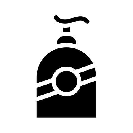sunscreen pump bottle glyph icon vector illustrationのイラスト素材