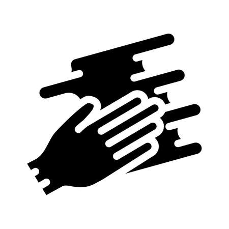 hand spreading cream glyph icon vector illustrationのイラスト素材