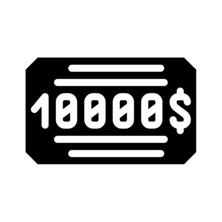 money winning card glyph icon vector illustrationのイラスト素材