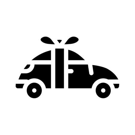 car raffle glyph icon vector isolated illustrationのイラスト素材
