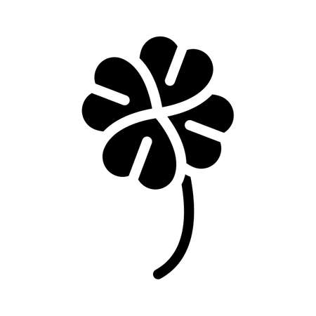 clover lucky glyph icon vector isolated illustrationのイラスト素材