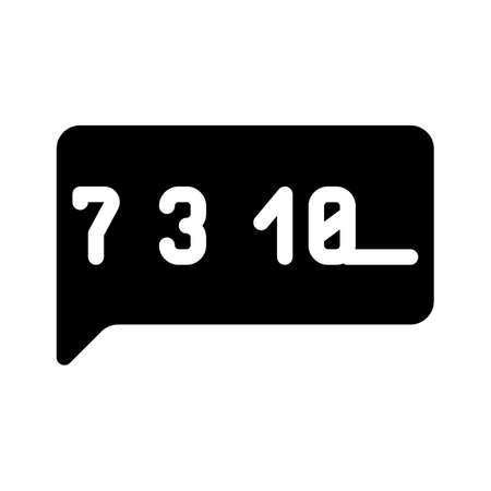 talking numbers glyph icon vector isolated illustrationのイラスト素材