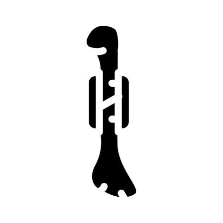 fracture bone treatment glyph icon vector illustrationのイラスト素材