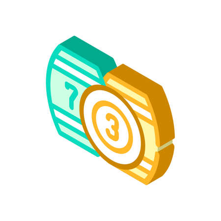 lotto kegs isometric icon vector isolated illustrationのイラスト素材