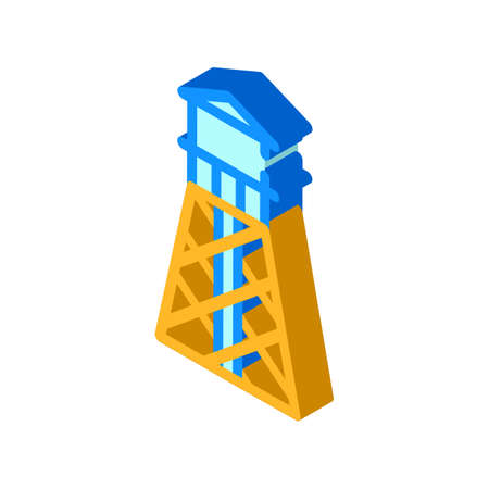 water tower isometric icon vector isolated illustrationのイラスト素材