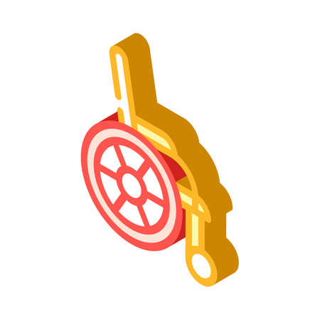 wheel chair isometric icon vector isolated illustrationのイラスト素材
