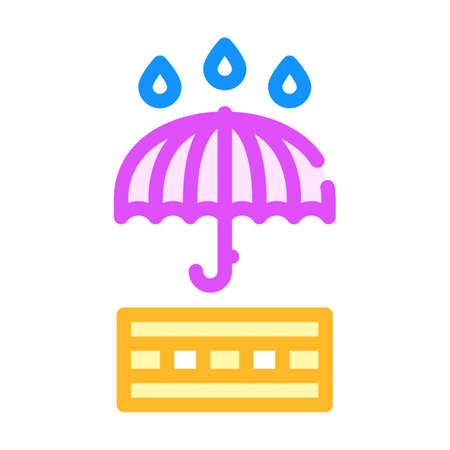 umbrella waterproof layer color icon vector illustrationのイラスト素材