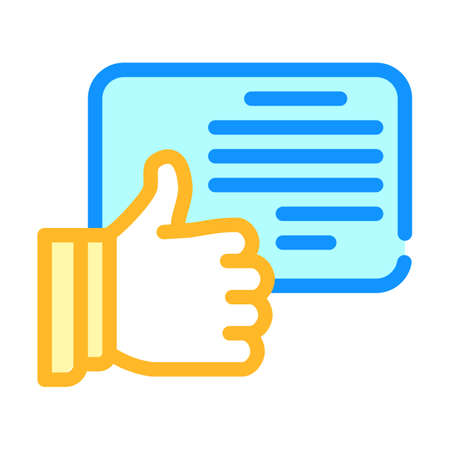 review with like color icon vector illustrationのイラスト素材