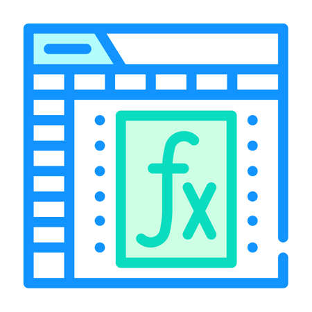 formula and function electronic document color icon vector illustrationのイラスト素材