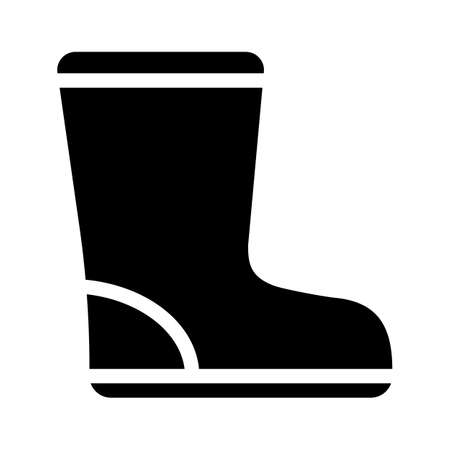 waterproof boot glyph icon vector isolated illustrationのイラスト素材