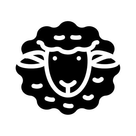 dolly sheep clone glyph icon vector illustrationのイラスト素材