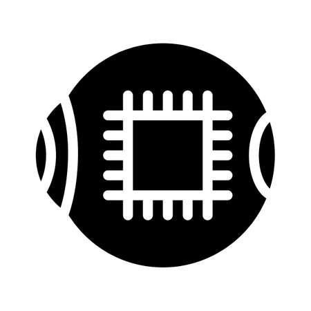 microchip for good eye vision glyph icon vector illustrationのイラスト素材