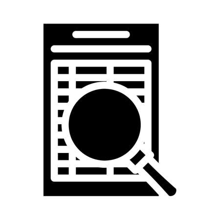document research glyph icon vector isolated illustrationのイラスト素材