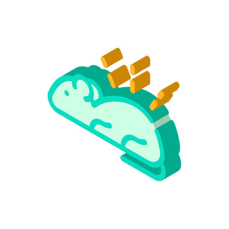 luminous mouse isometric icon vector isolated illustrationのイラスト素材