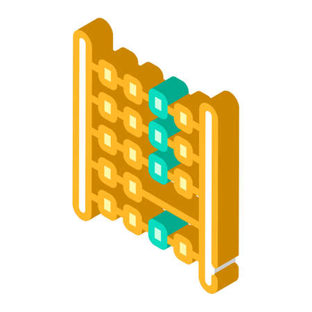 abacus counter isometric icon vector isolated illustrationのイラスト素材