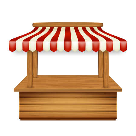 Market Pavilion Kiosk With Shop Awning Vectorのイラスト素材