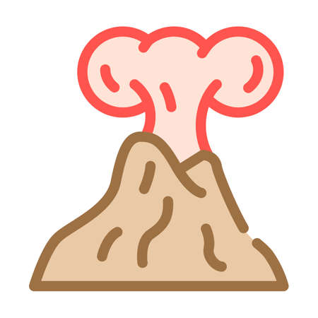 increased volcanic activity color icon vector illustrationのイラスト素材