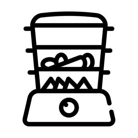 steamer kitchen device line icon vector illustrationのイラスト素材