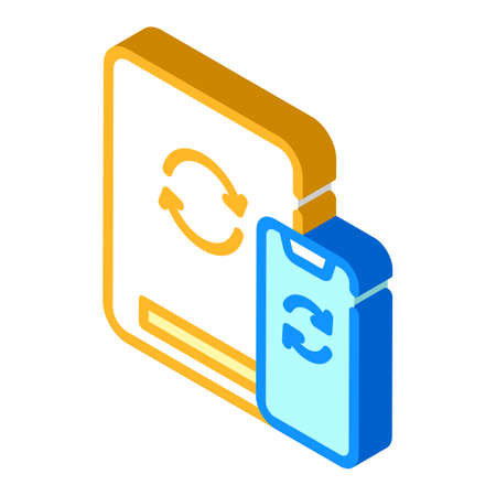 cloud synchronization with phone isometric icon vector illustrationのイラスト素材