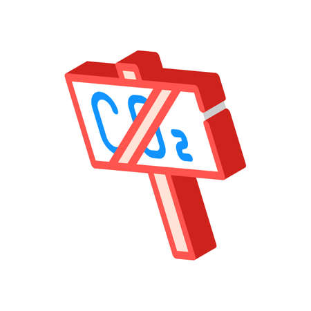 co2 crossed nameplate isometric icon vector illustrationのイラスト素材