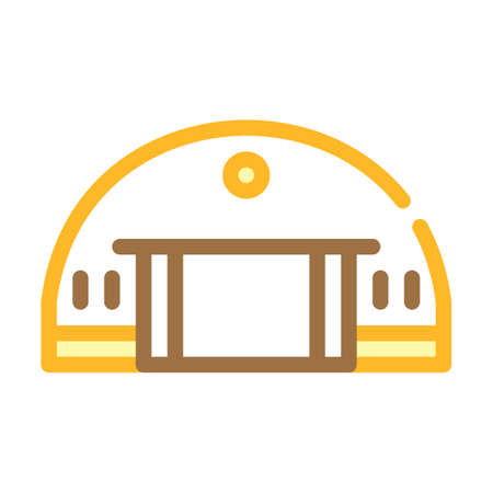 hangar building color icon vector flat illustration