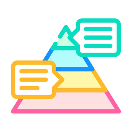pyramided data analysis color icon vector illustrationのイラスト素材