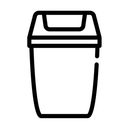rubbish bin line icon vector black illustrationのイラスト素材