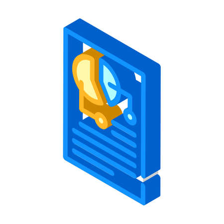 pie chart lesson isometric icon vector illustrationのイラスト素材