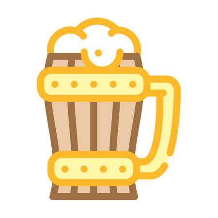 beer cup color icon vector flat illustrationのイラスト素材