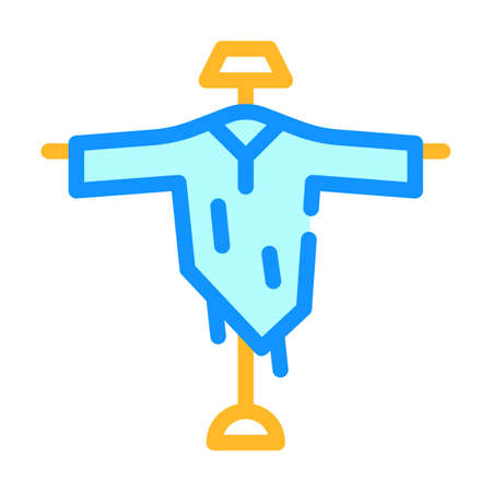 garden scarecrow color icon vector flat illustrationのイラスト素材