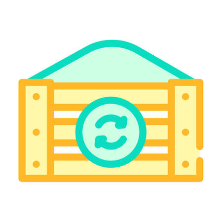 recycling eco box color icon vector illustrationのイラスト素材