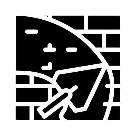 wall plaster glyph icon vector black illustrationのイラスト素材