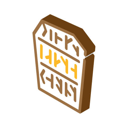 runestone stone isometric icon vector sign illustrationのイラスト素材