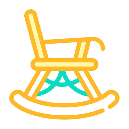 rocking chair color icon vector illustration signのイラスト素材