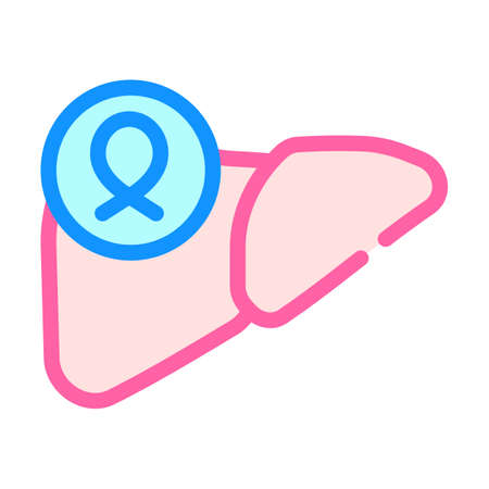 liver cancer color icon vector illustration signのイラスト素材